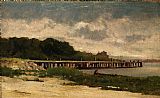 landscape with pier by Edward Mitchell Bannister